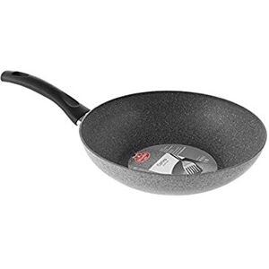 Ballarini Italian Granitium Wok Non-Stick No Oil With Handle Diecast Grey 26cm Ballarini Italian Granitium Wok Non-Stick No Oil With Handle Diecast Grey 26cm