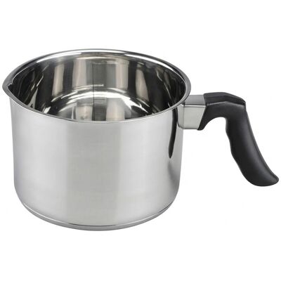 Cheffinger 12cm Stainless Steel Milk Pan With Pouring Spout And Insulated Handle Cheffinger 12cm Stainless Steel Milk Pan With Pouring Spout And Insulated Handle