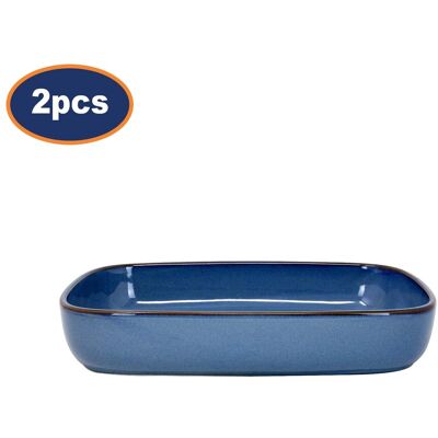 Mason Cash Baking Oven Dish 2pcs Set Stoneware Roast Tray Rectangle Reactive Glaze Blue 2l Mason Cash Baking Oven Dish 2pcs Set Stoneware Roast Tray Rectangle Reactive Glaze Blue 2l