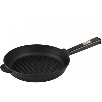 Brizoll Optima-Black Cast Iron Grill Pan, 240x50 Mm Brizoll Optima-Black Cast Iron Grill Pan, 240x50 Mm