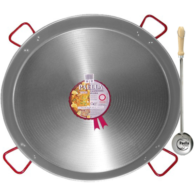 Garcima Polished Steel 80cm Paellera for 40 People - Paella Pan Garcima Polished Steel 80cm Paellera for 40 People - Paella Pan