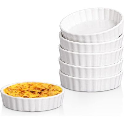 5 Oz Creme Brulee Ramekins, Round Fluted Quiche Dishes Tart Pan, Oven 1529 5 Oz Creme Brulee Ramekins, Round Fluted Quiche Dishes Tart Pan, Oven 1529