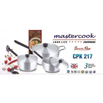 Mastercook Aluminium Cookware Saucepan Set 3 Pc 22/24/26cm With Backlight Handle And Lids Mastercook Aluminium Cookware Saucepan Set 3 Pc 22/24/26cm With Backlight Handle And Lids