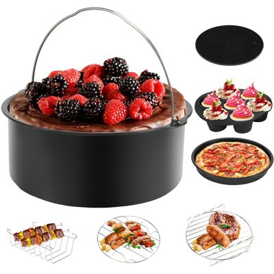 7 Set Pressure Cooker, Steamer & Air Fryer Bakeware Accessories Compatible4113 7 Set Pressure Cooker, Steamer & Air Fryer Bakeware Accessories Compatible4113