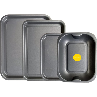 Does Not Apply 4-Pack - Baking Tray And Roasting Tray Set - 38cm, 35cm & 28cm Baking Trays, And Does Not Apply 4-Pack - Baking Tray And Roasting Tray Set - 38cm, 35cm & 28cm Baking Trays, And