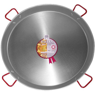 Garcima Polished Steel 80cm Paellera for 40 People - Paella Pan Garcima Polished Steel 80cm Paellera for 40 People - Paella Pan