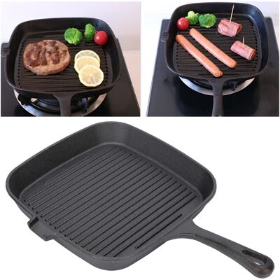 Grill Pan Nonstick Design Heat Resistant Handle Fast Heat Conduction Iron Grill Pan Nonstick Design Heat Resistant Handle Fast Heat Conduction Iron