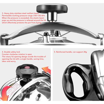 Pressure Cooker Aluminum Alloy Explosion Proof Twist Open Lid Reinforced Ha Hen Pressure Cooker Aluminum Alloy Explosion Proof Twist Open Lid Reinforced Ha Hen
