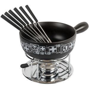 Kuhn Rikon Cheese Fondue Set Swiss Black 23cm Kuhn Rikon Cheese Fondue Set Swiss Black 23cm