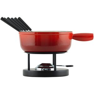 Kuhn Rikon Cheese Fondue Set Induction Cast Iron Red 24cm Kuhn Rikon Cheese Fondue Set Induction Cast Iron Red 24cm