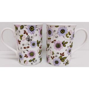 Rainbow Decors Ltd Paradise Mugs Set 4 Windsor Fine China 300ml 10oz Daisy Seamless Floral & Silver Rainbow Decors Ltd Paradise Mugs Set 4 Windsor Fine China 300ml 10oz Daisy Seamless Floral & Silver