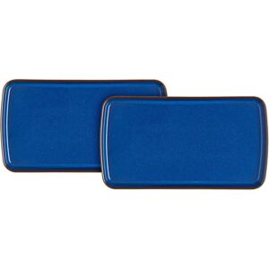 Denby - Imperial Blue Serving Platter Tray Set Of 2 - Rectangular Ceramic Stone Denby - Imperial Blue Serving Platter Tray Set Of 2 - Rectangular Ceramic Stone