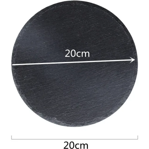 Black Stone Round Natural Slate Western Steak Dinner Plate - Kitchen Dining New Black Stone Round Natural Slate Western Steak Dinner Plate - Kitchen Dining New