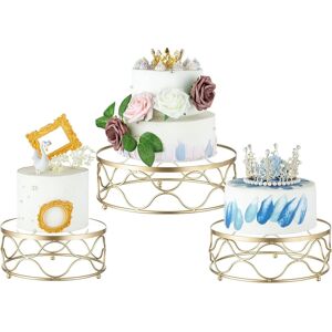 Nuptio Gold Cake Stand Set: 3 Pcs Round Acrylic Stands Wedding Metal Dessert Di Nuptio Gold Cake Stand Set: 3 Pcs Round Acrylic Stands Wedding Metal Dessert Di