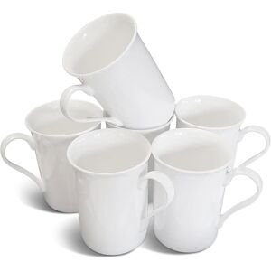Set Of 6 Fine Bone China Mugs Gift Boxed Glossy White Cups Set Of 6 Fine Bone China Mugs Gift Boxed Glossy White Cups