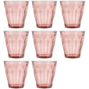 8x Duralex Pink 250ml Picardie Glass Tumblers Water Whiskey Drinking Cup Set 8x Duralex Pink 250ml Picardie Glass Tumblers Water Whiskey Drinking Cup Set