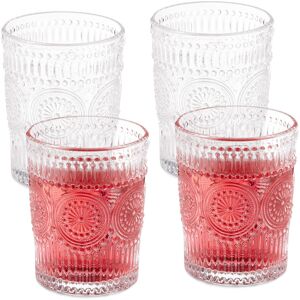 Relaxdays Drinking Glasses Set 300 Ml Dishwasher Safe Vintage Drinking Tumblers Boho Style Relaxdays Drinking Glasses Set 300 Ml Dishwasher Safe Vintage Drinking Tumblers Boho Style