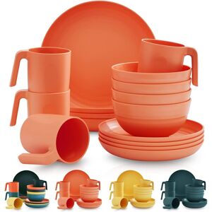 Kyraton Plastic Dinnerware Set Of 16 Pieces, Unbreakable And Reusable Light Wei Kyraton Plastic Dinnerware Set Of 16 Pieces, Unbreakable And Reusable Light Wei