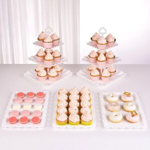 Nwk 5 Piece Cake Stand Set With 2x 3-Tier Cupcake Stands + 3x Appetizer Trays... Nwk 5 Piece Cake Stand Set With 2x 3-Tier Cupcake Stands + 3x Appetizer Trays...