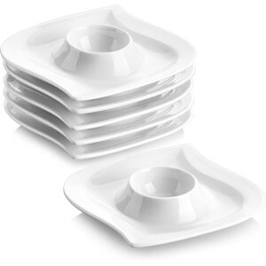 Malacasa, Series Elvira, 6-Piece 4" Egg Cups Holder Ivory White Porcelain China Malacasa, Series Elvira, 6-Piece 4" Egg Cups Holder Ivory White Porcelain China