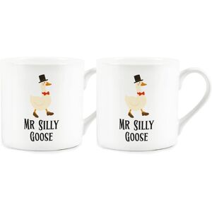 Purely Home Mr & Mr Silly Goose Mugs Set - Set Of 2 Bone China Drinks Cups Wedding Gifts Purely Home Mr & Mr Silly Goose Mugs Set - Set Of 2 Bone China Drinks Cups Wedding Gifts