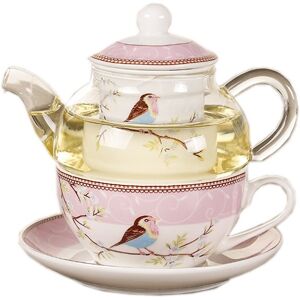 Ceramic Flower Teapot Flower Bird Cup Saucer Heat- Glass Pot Set3417 Ceramic Flower Teapot Flower Bird Cup Saucer Heat- Glass Pot Set3417