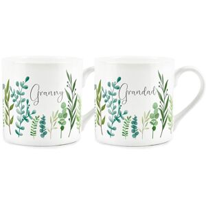 Purely Home Granny & Grandad Mugs - Ferns Gifts For Grandparents Bone China Cups Set Of 2 Purely Home Granny & Grandad Mugs - Ferns Gifts For Grandparents Bone China Cups Set Of 2
