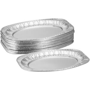 Relaxdays Set Of 50 Heat-Resistant Disposable Aluminium Serving Platters Relaxdays Set Of 50 Heat-Resistant Disposable Aluminium Serving Platters