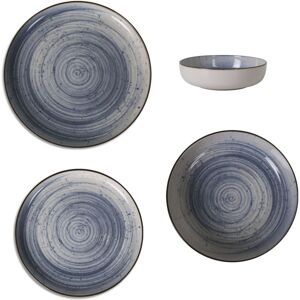 Mediterranea Dinner Set Service Dinner Plates Bowls Dessert Stoneware Nordic Swirl -8pcs Set- Mediterranea Dinner Set Service Dinner Plates Bowls Dessert Stoneware Nordic Swirl -8pcs Set-