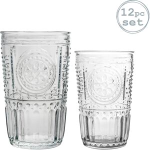Bormioli Rocco 12 Piece Romantic Glassware Set Floral Highball Tumblers Clear Bormioli Rocco 12 Piece Romantic Glassware Set Floral Highball Tumblers Clear