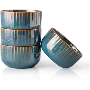 Does Not Apply 4 Pcs Porcelain Cereal Bowls - 500ml, Small Blue Rice & Salad Bowls Does Not Apply 4 Pcs Porcelain Cereal Bowls - 500ml, Small Blue Rice & Salad Bowls