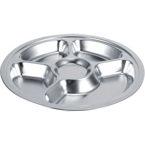 5pcs Thicken 304 Stainless Steel Round Divided Service Plate Dinner Tray Hg 5pcs Thicken 304 Stainless Steel Round Divided Service Plate Dinner Tray Hg