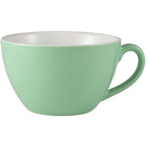 Genware Porcelain Green Bowl Shaped Cup For Hotels Cafes 34cl/ 12oz Pack Of 6 Genware Porcelain Green Bowl Shaped Cup For Hotels Cafes 34cl/ 12oz Pack Of 6