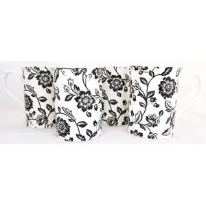 Rainbow Decors Ltd Verona White Mugs Set Of 4 Floral Fine Bone China Castle Cups Hand Decorated Uk Rainbow Decors Ltd Verona White Mugs Set Of 4 Floral Fine Bone China Castle Cups Hand Decorated Uk