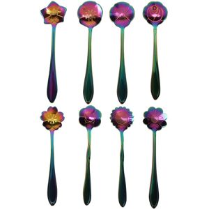 10x(8 Flower Spoon Set, 410 Stainless Steel Reusable Tea Spoon, Stirring5550 10x(8 Flower Spoon Set, 410 Stainless Steel Reusable Tea Spoon, Stirring5550