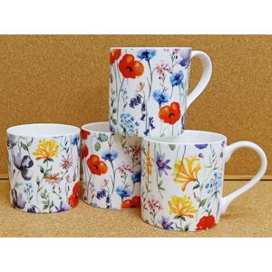 Rainbow Decors Ltd Wildflowers Meadow Mugs Set Of 4 Bone China Large Balmoral 14oz 400 Ml Cups Uk Rainbow Decors Ltd Wildflowers Meadow Mugs Set Of 4 Bone China Large Balmoral 14oz 400 Ml Cups Uk