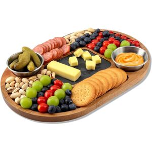 wlwnwft Wlwnwft Acacia Wood Serving Board Wood Serving Platter With Slate 36x24cm 2 Sau wlwnwft Wlwnwft Acacia Wood Serving Board Wood Serving Platter With Slate 36x24cm 2 Sau