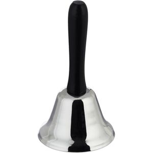 Relaxdays 4x Table Bell 12 Cm Silver With Wooden Handle - Hand/reception/school Bell Set Relaxdays 4x Table Bell 12 Cm Silver With Wooden Handle - Hand/reception/school Bell Set