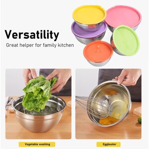 For 5pcs Mixing Bowls With Lids Stainless Steel Stackable Nesting Bowl Food For 5pcs Mixing Bowls With Lids Stainless Steel Stackable Nesting Bowl Food