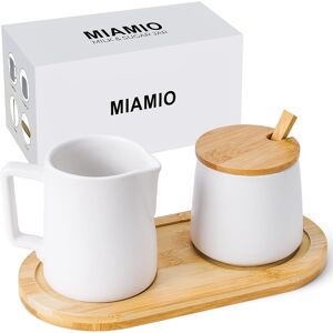 Miamio - Sugar And Cream Serving Set With Lid And Spoon/ceramic Coffee Bar Acce Miamio - Sugar And Cream Serving Set With Lid And Spoon/ceramic Coffee Bar Acce