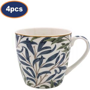 Lesser & Pavey Ceramic Coffee Mug Set 450ml Breakfast Cup Willow Bough Nature Leaf Foliage 4pcs Lesser & Pavey Ceramic Coffee Mug Set 450ml Breakfast Cup Willow Bough Nature Leaf Foliage 4pcs