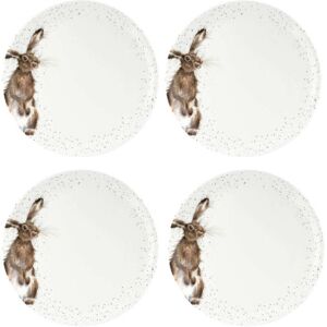 Royal Worcester Set Of 4 Wrendale Dinner Plates - Hare Design 26.7 M / 10.5 Inch Royal Worcester Set Of 4 Wrendale Dinner Plates - Hare Design 26.7 M / 10.5 Inch
