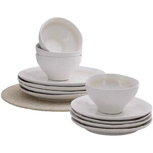 Stellar Stoneware Mylor 12 Piece Dinner Set Cream Glazed Ceramic Stellar Stoneware Mylor 12 Piece Dinner Set Cream Glazed Ceramic