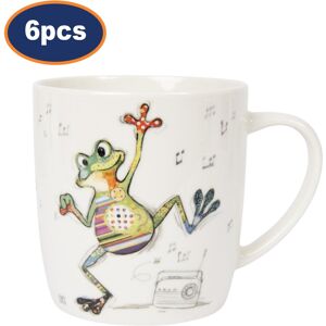 Lesser & Pavey Ceramic Mug 6pcs Bug Art Freddy Frog Coffee Cup Animal Sketch Novelty Gift Idea Lesser & Pavey Ceramic Mug 6pcs Bug Art Freddy Frog Coffee Cup Animal Sketch Novelty Gift Idea