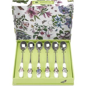 Portmeirion X Botanic Garden Set Of 6 Tea Spoons - White Porcelain & Stainless Portmeirion X Botanic Garden Set Of 6 Tea Spoons - White Porcelain & Stainless