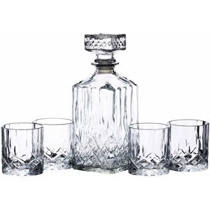 Barcraft Glass Decanter Gift Set - 5 Piece Whisky Glassware Gift Barcraft Glass Decanter Gift Set - 5 Piece Whisky Glassware Gift