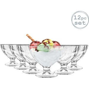 Bormioli Rocco 12x Diamond Ice Cream Bowls Dimpled Sundae Dessert 360ml Clear Bormioli Rocco 12x Diamond Ice Cream Bowls Dimpled Sundae Dessert 360ml Clear