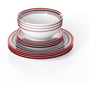 Waterside 12pc Brompton Burgundy Porcelain Dinner Set Waterside 12pc Brompton Burgundy Porcelain Dinner Set