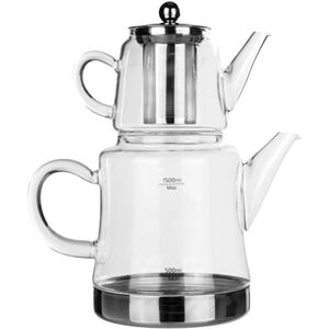 Karaca Dora Borosilicate Glass Teapot Set With Stainless Steel Infuser, 1.8l Ke Karaca Dora Borosilicate Glass Teapot Set With Stainless Steel Infuser, 1.8l Ke