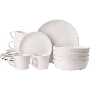 Navaris Linen Artisan Stoneware Dinner Sets For 4 People (16 Pieces) - Dishwash Navaris Linen Artisan Stoneware Dinner Sets For 4 People (16 Pieces) - Dishwash